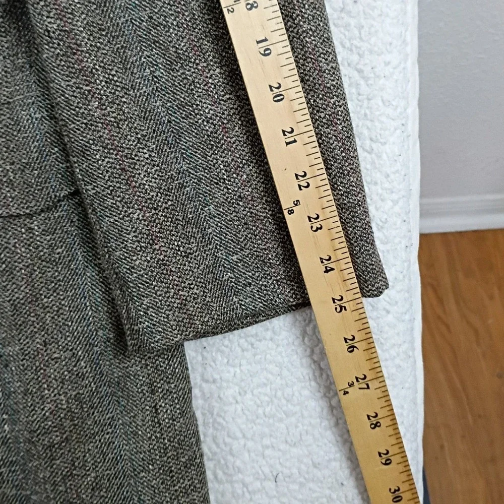 Marcial Mancillas Western Tweed Blazer Mens 48L Gray Wool Silk Herringbone Dance